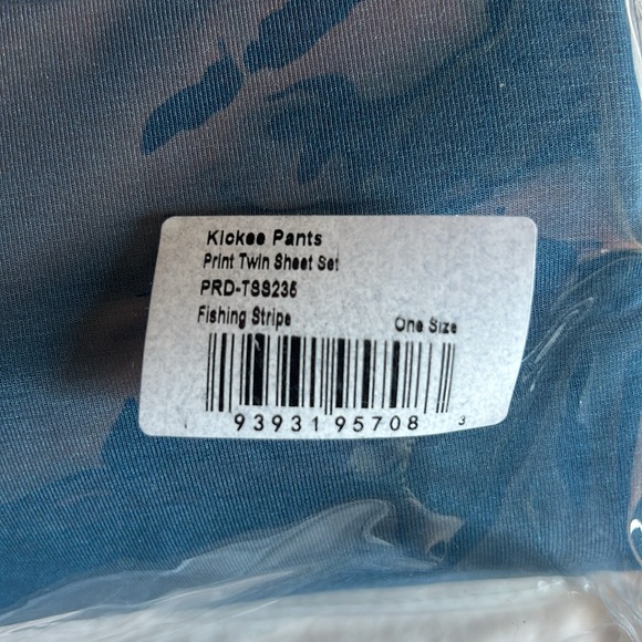 NWT Kickee Pants Fishing Stripe Twin Sheet Set Blue - Picture 4 of 6